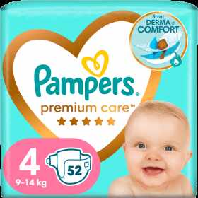 Pampers Premium Care Scutece pentru copii Premium Care numărul 4, 9-14kg, 52 buc